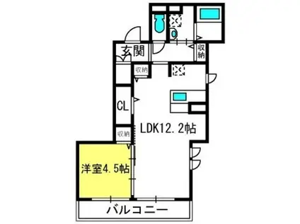 シャルマン(1LDK/3階)の間取り写真