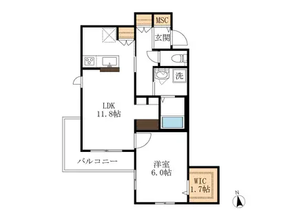 ESTARE(1LDK/3階)の間取り写真