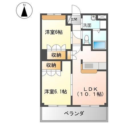 サンハウス上早3(2LDK/2階)の間取り写真