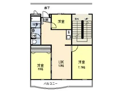 グラン松葉(3LDK/4階)の間取り写真