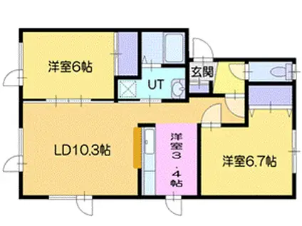 アットホーム(2LDK/3階)の間取り写真