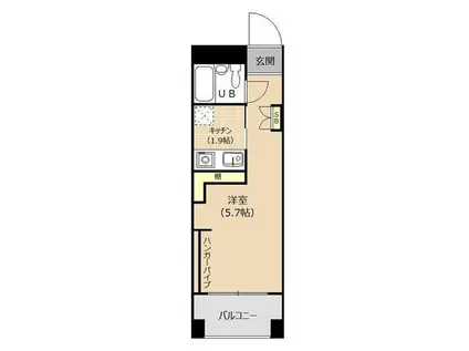 金太郎ヒルズ 曙(ワンルーム/5階)の間取り写真