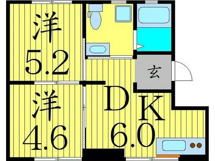 いろどりの杜 -HANDS-ON VILLAGE-(2DK/1階)の間取り写真