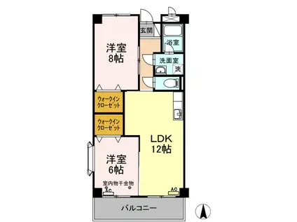 サンフィールド赤鍋(2LDK/3階)の間取り写真