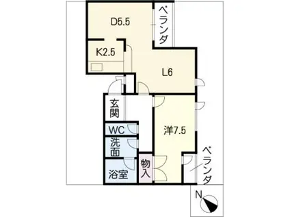 F LAT-G(1LDK/1階)の間取り写真