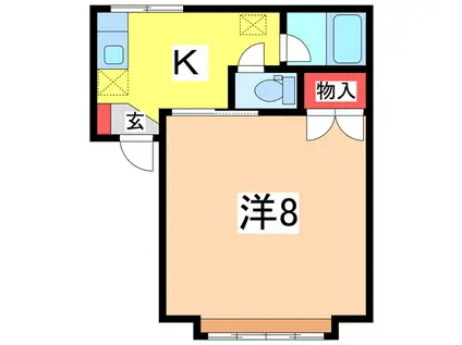 サンメゾン堀割(1K/2階)の間取り写真