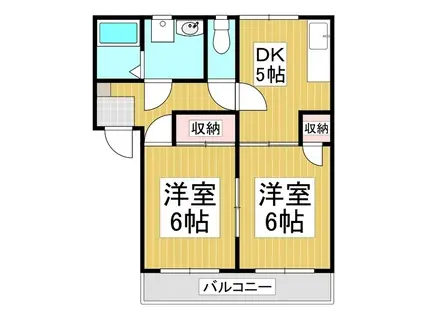フレグランスU A(2DK/2階)の間取り写真