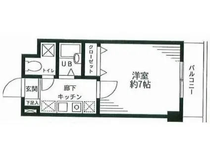 アイビーコート 北野1丁目(1K/3階)の間取り写真