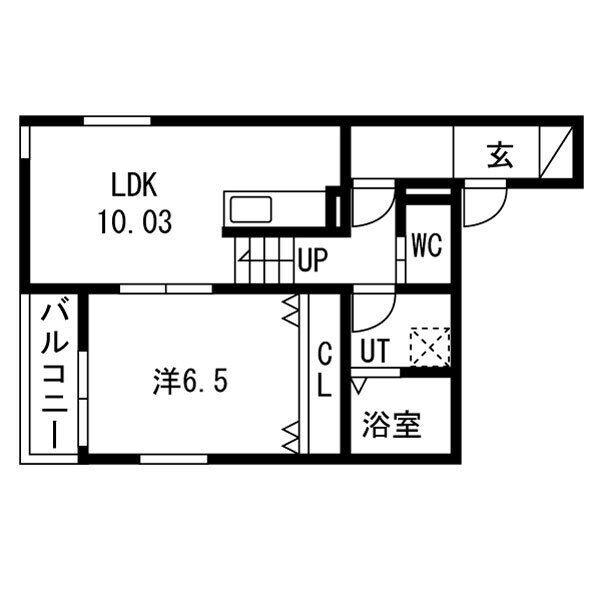 リヴェール神郷(1LDK/1階)の間取り写真