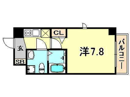 シャルマンパレ神戸花隈(1K/4階)の間取り写真