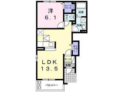 グレイスIII(1LDK/1階)の間取り写真