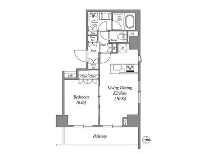 CORVAL住吉(1LDK/7階)の間取り写真