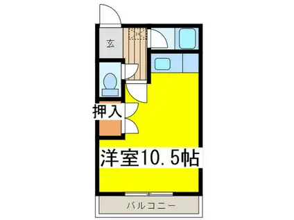 ハイツフランセ円山(ワンルーム/3階)の間取り写真