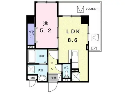 シャトーグラン(1LDK/3階)の間取り写真