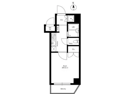 菱和パレス目白ウェルネス21(1K/4階)の間取り写真