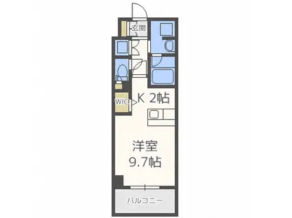 ホーリーフォート南平岸(1K/1階)の間取り写真
