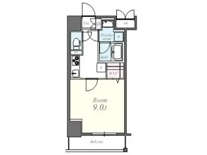 コンパル汐留(1K/5階)の間取り写真