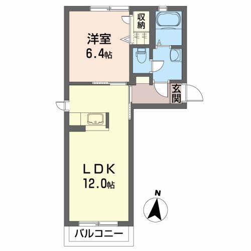 サンクチュアリK(1LDK/2階)の間取り写真