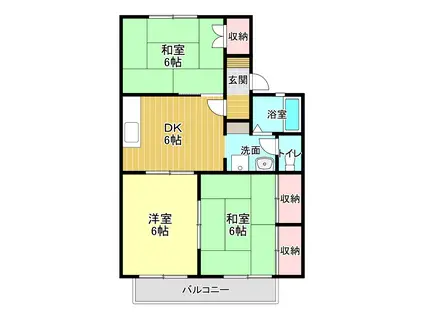 第2コンチェルトB(3DK/2階)の間取り写真