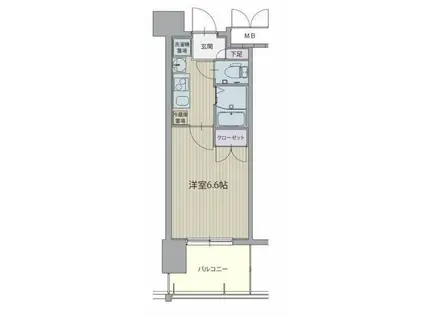 パルティール御器所(1K/8階)の間取り写真