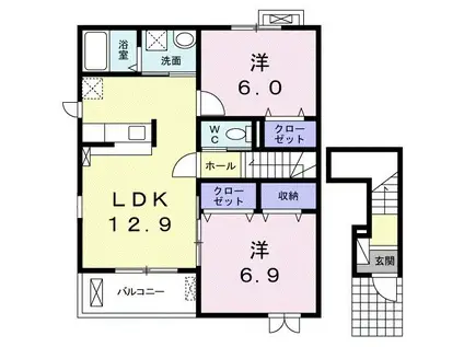 ベル フィオーレ(2LDK/2階)の間取り写真