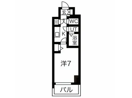 ファーストフィオーレ谷町六丁目フェリシア(1K/12階)の間取り写真