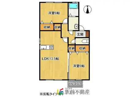 クオーレN(2LDK/1階)の間取り写真