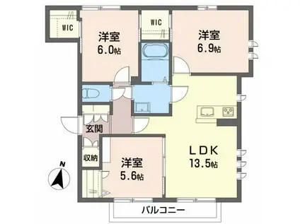 シュタースティエ(3LDK/2階)の間取り写真