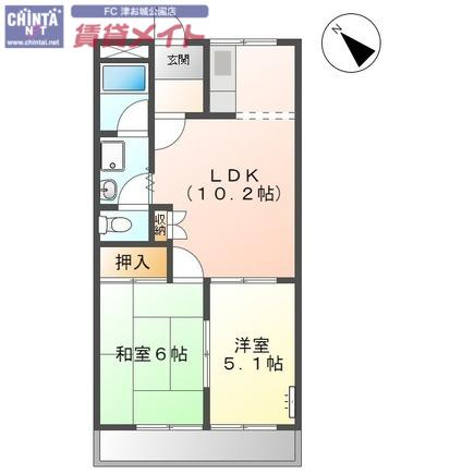 ブルーコーナー(2LDK/1階)の間取り写真