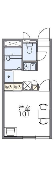 レオパレスグリンビューF(1K/2階)の間取り写真