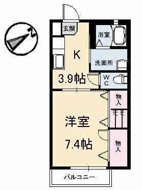 セフィラJT(1K/1階)の間取り写真