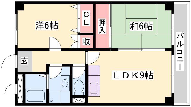 ジョイタウン北条(2LDK/2階)の間取り写真