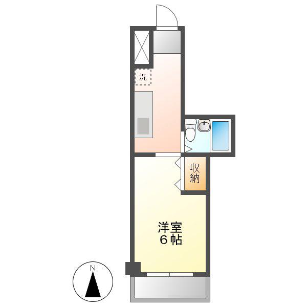 エミール1ST(1K/4階)の間取り写真