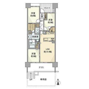 イーストゲートスクエア(3LDK/1階)の間取り写真