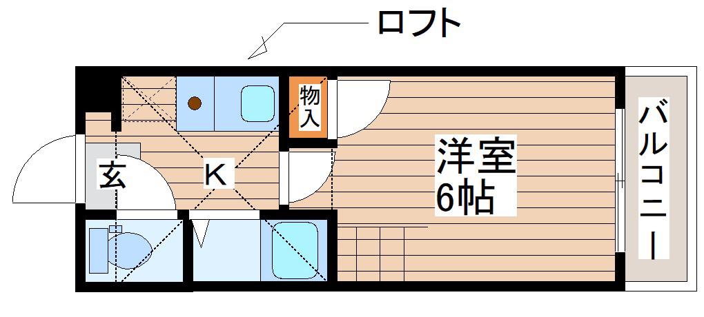 アップルハウス山手町(1K/2階)の間取り写真