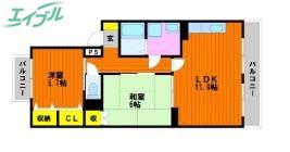 リーブロイヤル(2LDK/2階)の間取り写真