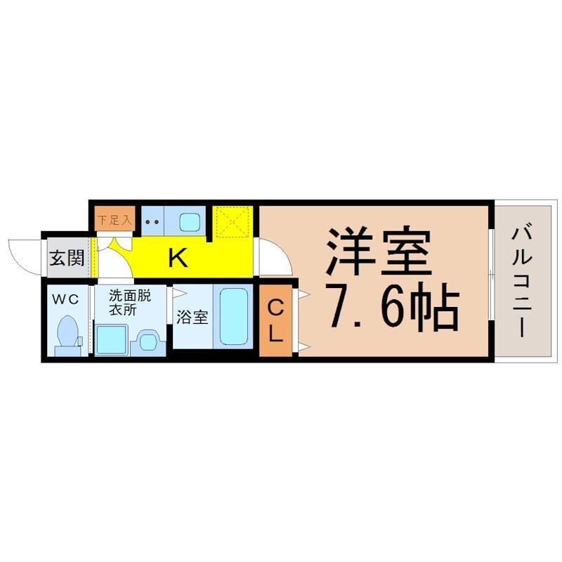 S-RESIDENCE堀田(1K/5階)の間取り写真