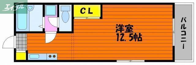 BACK・PACKER(ワンルーム/1階)の間取り写真
