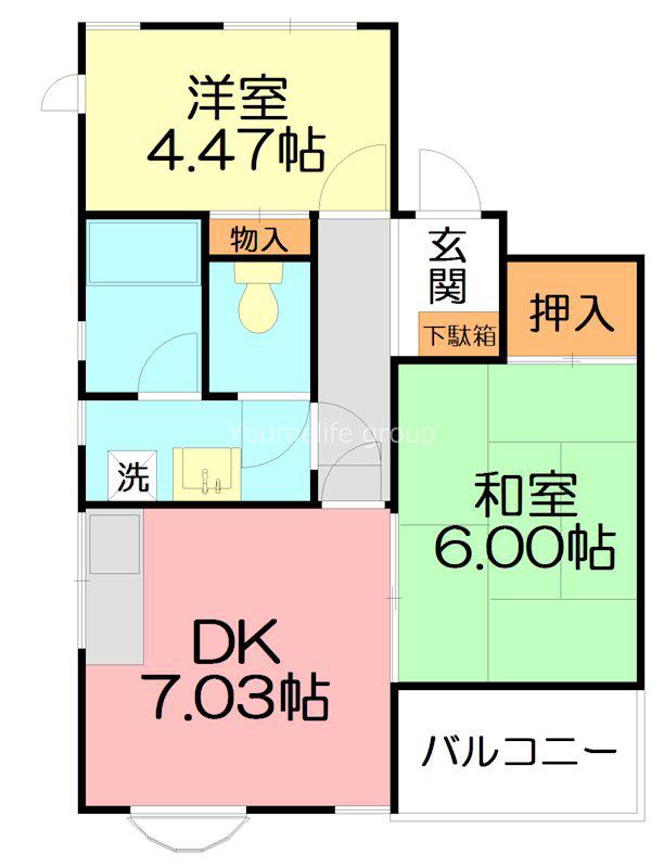 ピュアー(2DK/3階)の間取り写真