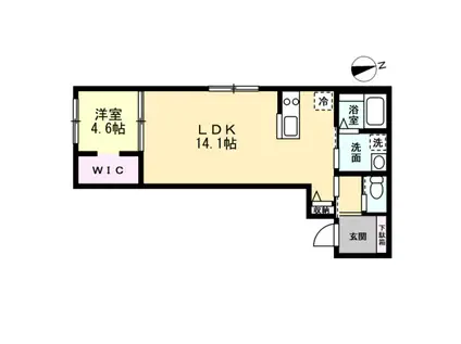 JEUNESSE(1LDK/2階)の間取り写真