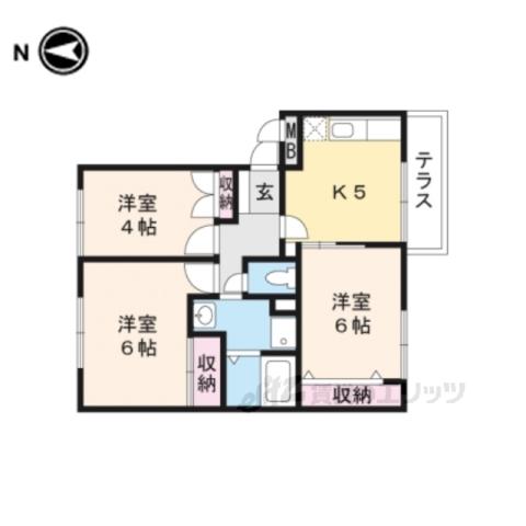 ヴィラ温井(3DK/1階)の間取り写真