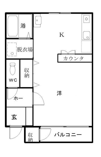 ラフォーレS-41(ワンルーム/1階)の間取り写真