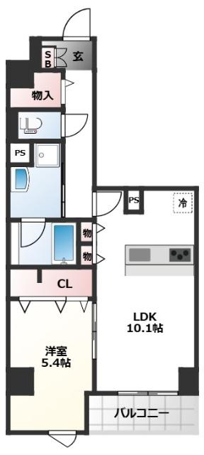 EAU・CLAIR 道灌山(1LDK/2階)の間取り写真