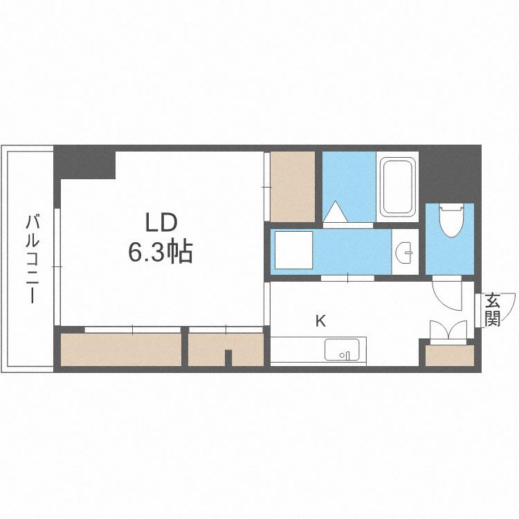 アストリアN6(ワンルーム/9階)の間取り写真