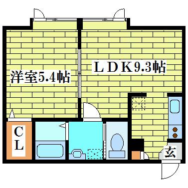 ワイズハウス(1LDK/2階)の間取り写真