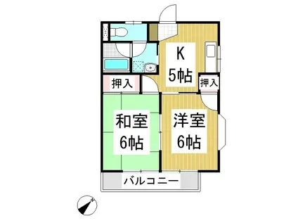 十基堂ハイツ(2K/1階)の間取り写真