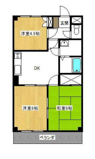 メゾンミナミ(3DK/2階)の間取り写真