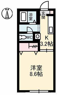 プラッツ21B(1K/1階)の間取り写真