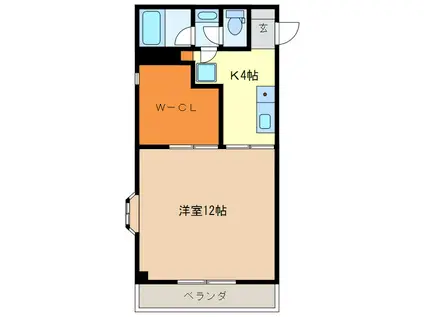 AZURE COURTE II(1K/2階)の間取り写真