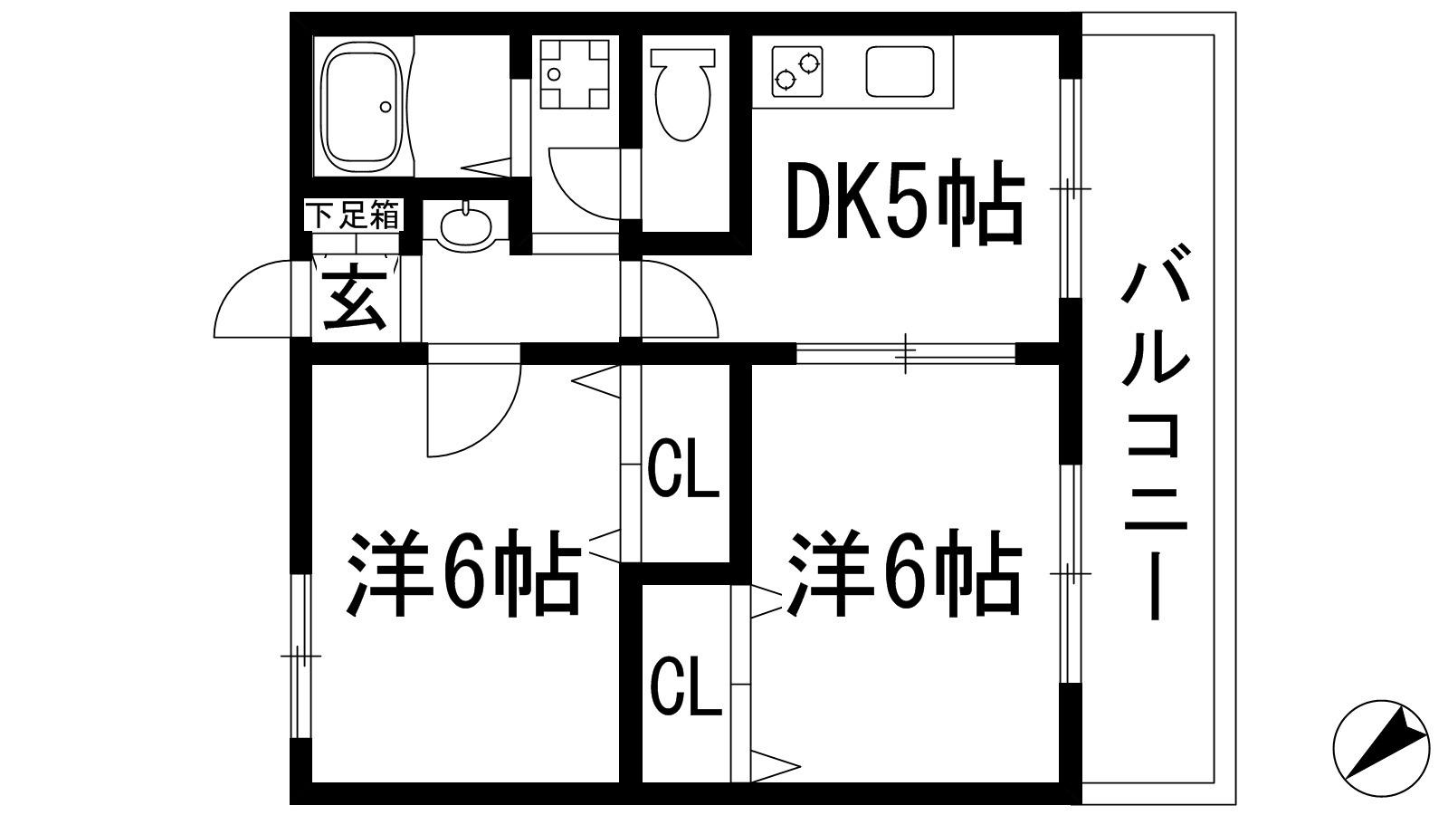 VENTUNO西野(2DK/3階)の間取り写真